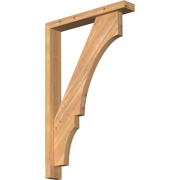 Ekena Millwork Balboa Block Smooth Bracket w/ Offset Brace, Western Red Cedar, 3 1/2"W x 22"D x 34"H BKT0402X22X34BOA05SWR - main